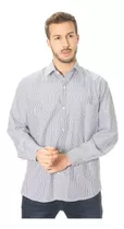 Camisa Manga Larga Rayada Hombre C/ Bolsillo Corte Clasico