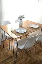 Juego De Comedor La Gala Furnitures La Gala Furnitures Eames Legs Color Blanco Con 4 Sillas Mesa De 120cm De Largo Máximo X 80cm De Ancho X 72cm De Alto