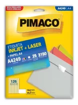 Etiquetas Adesivas A4 Pimaco Inkjet Laser 15x26mm 126 Un/fls
