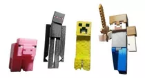 Set 4 Figuras Minecraft Con Accesorios 3d