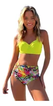 Rebajas Bikini Tiro Alto Top De Copa Preformada Con Vari [u]