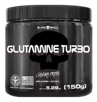 Suplemento Em Pó Glutamine Turbo 150g - Black Skull Caveira Preta