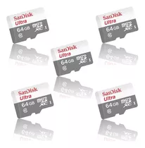 Kit 5 Micro Sd Memoria 64gb Class10 Sandisk Ultra Promoção