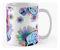 Taza Graffiti De Caveira Flores Calidad Premium