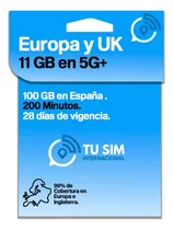 Sim Card Europa Y Uk 11gb Datos Llamadas Apps