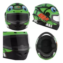 Promoção Capacete Moto Jovens Adolecente Tartaruga Verde 58