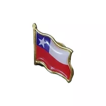 Pack Por 24 Piocha Pin De Bandera Chile Metalica  