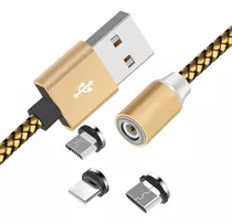 Cable Usb Magnético 3in1 Para Android Microusb B / C / Apple
