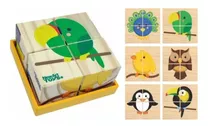 Brinquedo Educativo Montessori Quebra Cabeça Cubos Aves