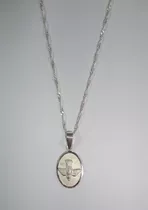 Collar Medalla Milagrosa Paloma Del Espíritu Santo Plata