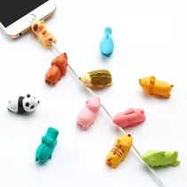 Protector De Cable Cargador Celular Animales Kawaii  Green-e