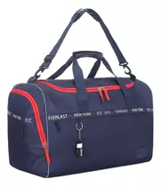 Bolso Gym Everlast Boxeo Deportivo Cierre Reforzado Llavero Color Azul Marino Liso