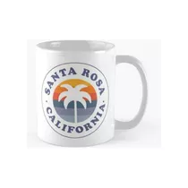 Taza Santa Rosa, California Retro Ca Sunset Palm Tree Logo B