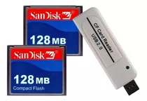 Kit 2 Cartões Compact Flash 128mb + Leitor Compact Flash Usb