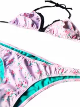 Malla Bikini Conjunto Corpiño Y Bombacha Floreada