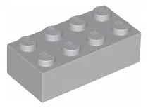 Lego 3001 Brick 2x4. Light Blush Gray. Cinza Claro. 100 Unid