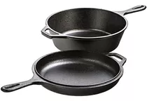 Lodge Lcc3 Pre-seasoned Cast-iron Combo Cooker, 3-quart