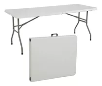 Mesa Plegable 152x75x69cm Tipo Maleta Blanca