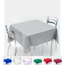 Toalha De Mesa Linda Prática Oxford 2,10m X 1,40m 6 Lugares Cor Cinza Liso