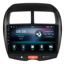 Central Multimidia Asx Android 13.0 2gb 32gb Carplay 10p Cor Moldura Preto Com Botão Do Pisca Alerta