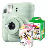 Instax Mini 12 Verde Com Filme 20 Fotos + 10 Fotos Macaron Cor Mini 12 Verde + 10 Fotos Macaron + 20 Fotos