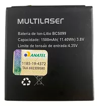 Bateria Modelo Bcs099 Multilaser E Lite P9099 Envio Já