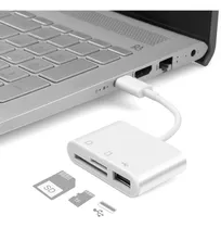 Cabo Adaptador Usb-c Para Sd, Usb E Tf Card