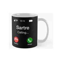 Taza Sartre Calling - Teléfono Divertido De La Filosofía Cal