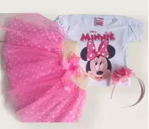 Conjunto Tutú Vestido Niña Pepa Pig Minnie Sofia Frozen 