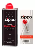 Kit Zippo Fluido + Cartela De Pedra Para Isqueiro Original