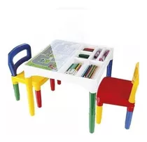 Promoção! Mesa Didática Mesinha Infantil Poliplac 2 Cadeiras