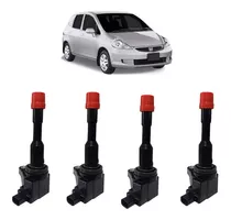 Kit 4 Bobinas Ignição Traseira Honda Fit 1.4 - 2005 2006