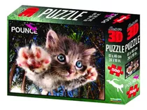 Quebra Cabeça 500 Peças 3d Animais Gato Multikids