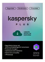 Antivirus Kaspersky Plus 5 Dispositivo 1 Año + Vpn Ilimitada