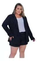 Max Blazer Feminino Alfaiataria Social Plus Size Elegance