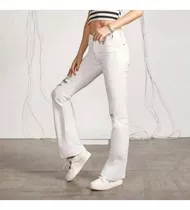 Jeans Blanco Oxford Con Roturas Tabatha Talle 28 Nuevo