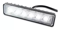 Faro Auxiliar Barra 6 Led 18w Flood 4x4 Moto Alta Potencia