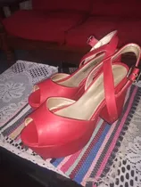 Sandalias Rojas Con Plataforma 