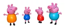 4 Bonecos Peppa Pig E Amigos Família Em Miniatura George