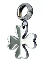 Berloque Pingente Trevo 4 Folhas Aço Inox P/ Todas Pulseiras