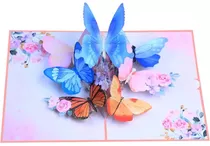 Tarjeta De Regalo O Invitación Cumpleaños Mariposas 3d!