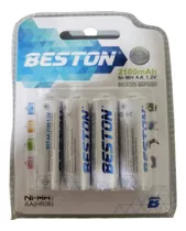 Bateria Pila Recargable Beston Aa X4 2100 Mah 1.2v  Aa(hr06)