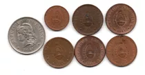 Excelente Lote De 7 Monedas Argentina 1 Y 2 Centavos Cobre