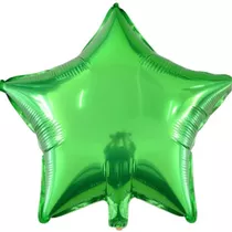 Balão Metalizado Estrela Verde 45*45cm - Kit C/ 10 Balões