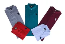 Camiseta Gola Polo Kit C/ 5 Unidades Masculina Malha Piquet