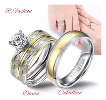 Aros Anillos De Matrimonio Boda Acero Inoxidable X3