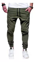 Calça Jogger Sarja Verde Musgo Envio Imediato