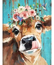 Diy 5d Diamond Art Paint  Cow Gem Art Kit De Pintura