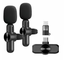 2 Unids Micrófono Inalámbrico Lavalier Para iPhone Y Type-c