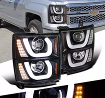  Faros Lupa Led U Chevrolet Silverado Cheyenne 2014-2016